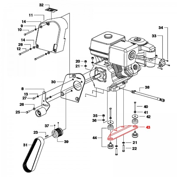 Husqvarna Construction 542204179 PLATE, ENGINE MOUNT 