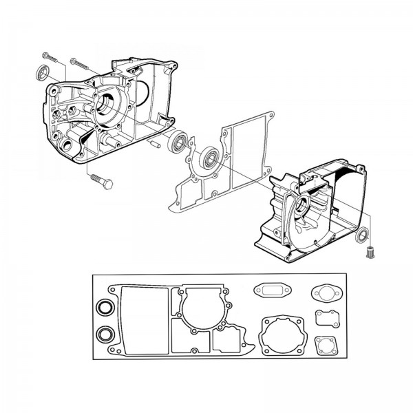 Husqvarna Construction 544109304 Crankcase, Assembly 