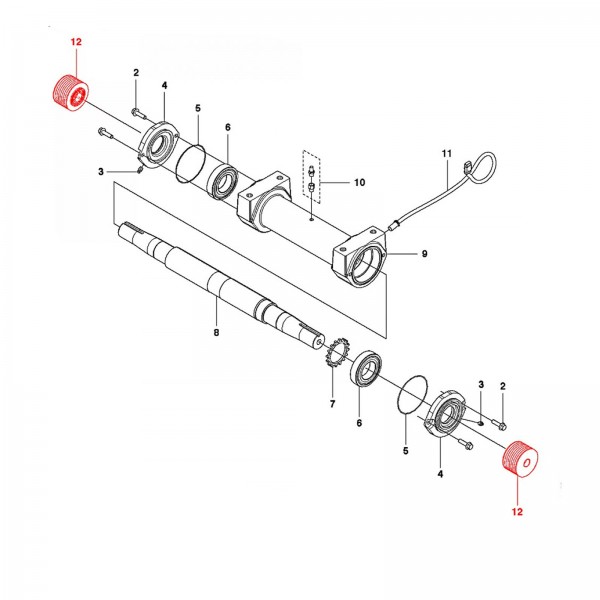 Husqvarna Construction 581108405 Pulley Blade Shaft, 146mm