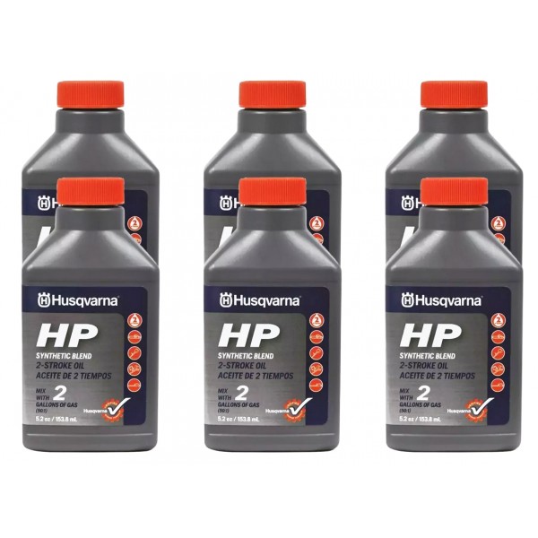 Husqvarna 593152602 HP 2-Stroke Oil 5.2oz High Performance Synthetic Blend 50:1(Pack of 6)