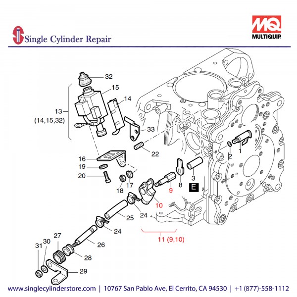 Multiquip 01515300 Shaft & Lever Stop Mag