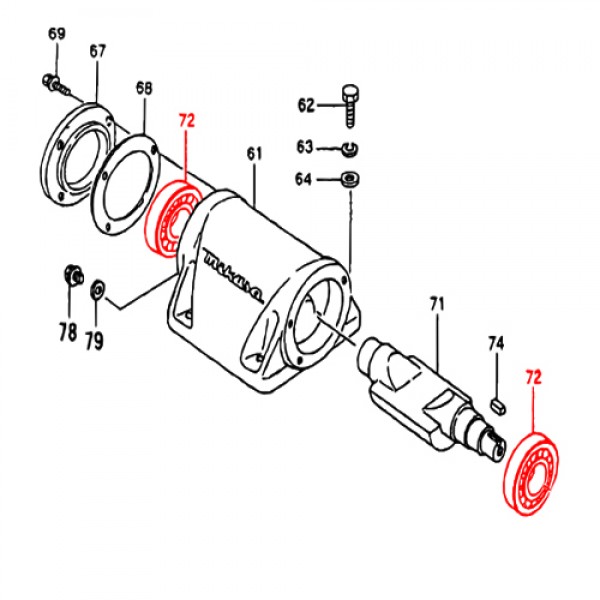 Multiquip 040406307 Bearing 6307C4