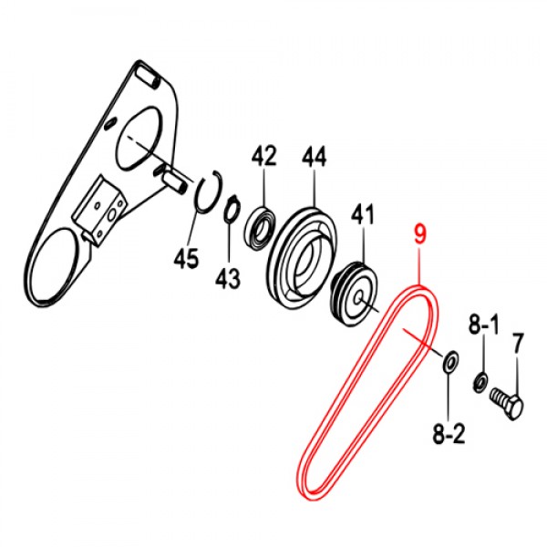 Multiquip 070100282 V- Belt (A28) MVC40 RPF3280