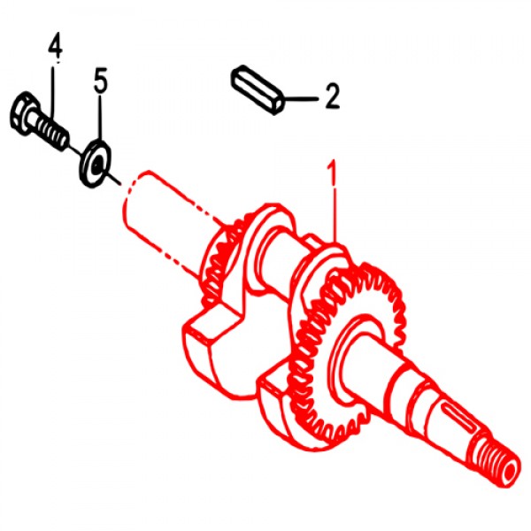 Multiquip 13310ZE1000 Crankshaft GX160 6:1 Gear Reduction