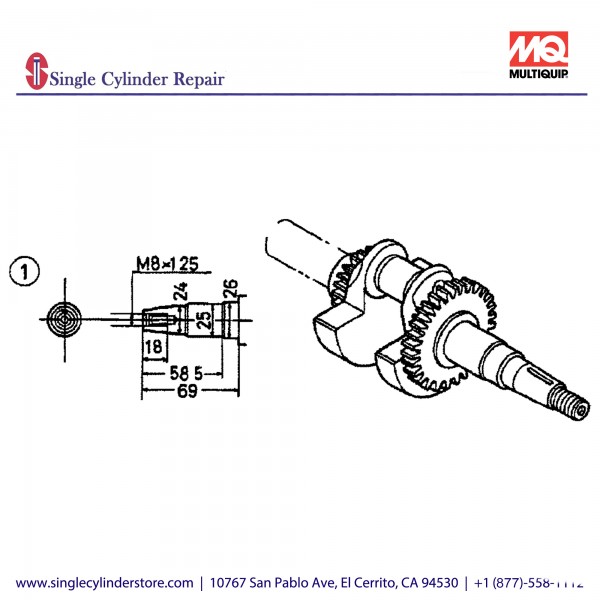 Multiquip 13310ZE1660 Crankshaft