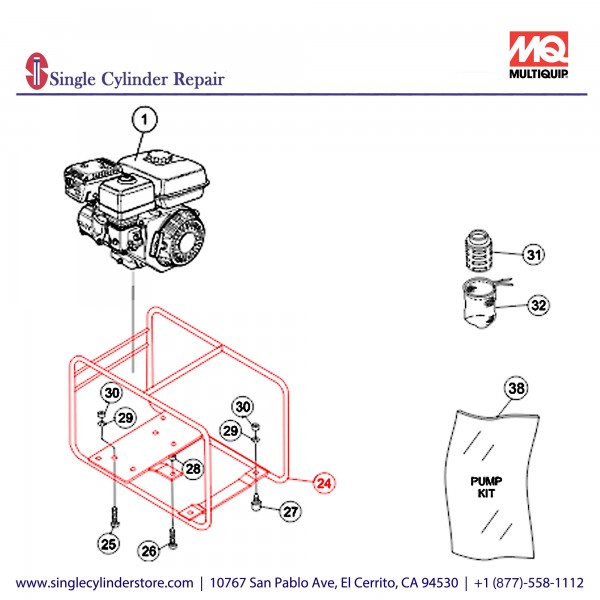 Multiquip 1381214010P002 Base QP205SH, QP303H