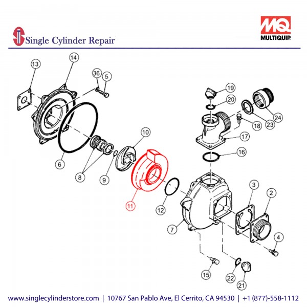 Multiquip 1391000130 Volute Casing QP-303/H