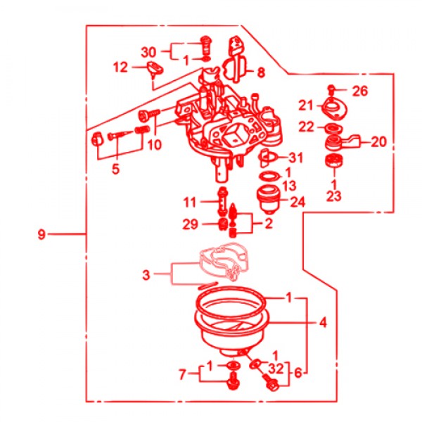 Multiquip 16100Z8S902 Carburetor Assy. GX240UT2SMXC