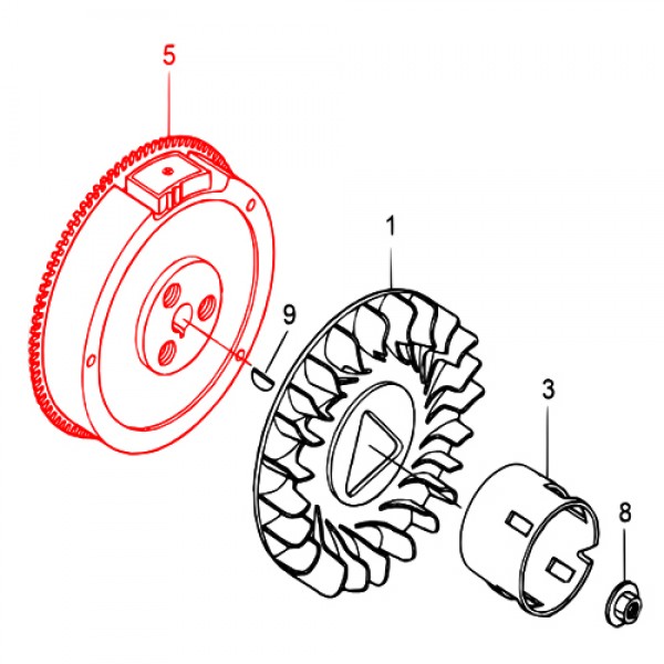 Multiquip 31110Z5K000 Flywheel, Comp. GX270UT2SMXC