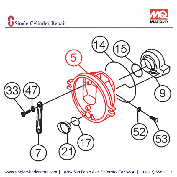 Multiquip 4251100170 Cover Drain