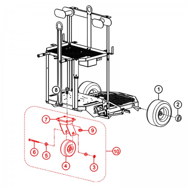 Multiquip 49230 Caster Cart Front Assy