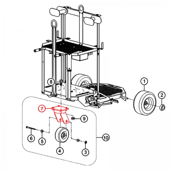 Multiquip 49276 Caster Front Bracket