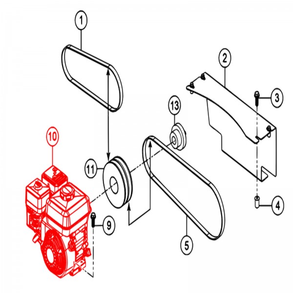 Multiquip 49282 Engine 1/2 Reduction Honda GX160 WSC55