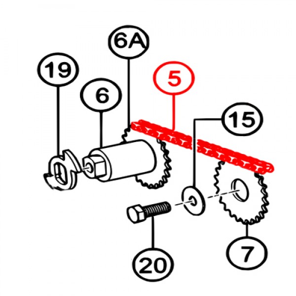 Multiquip 49738 Chain, Ansi Hd35-1, 56p, W/Master Link