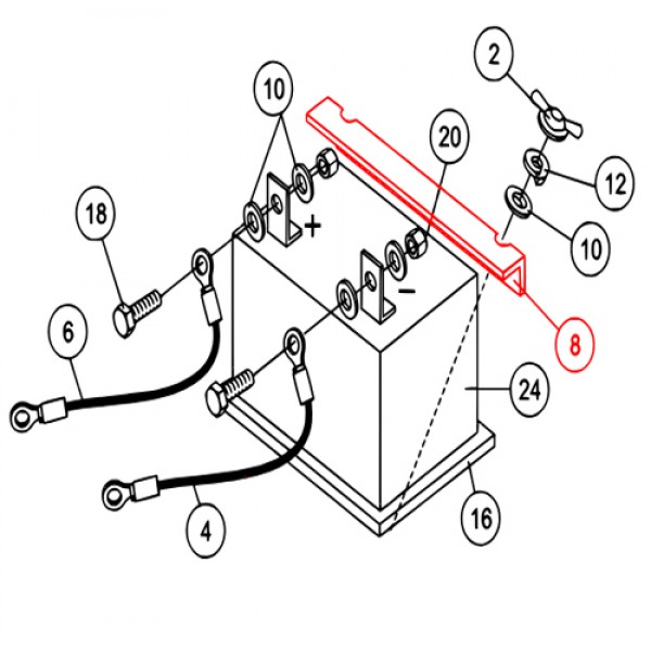 Multiquip 512555 Bracket Battery Support WPB-16