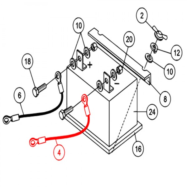 Multiquip 512557 Cable Battery(-) WPB-16