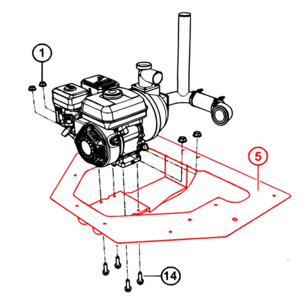 Multiquip 59174 W/A Deck Plate Pump Mount WT5HP