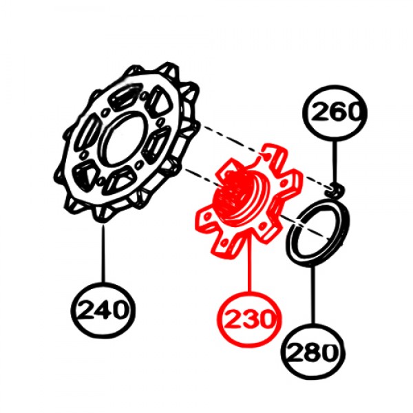 Multiquip 806443M Hub, Drive Splined