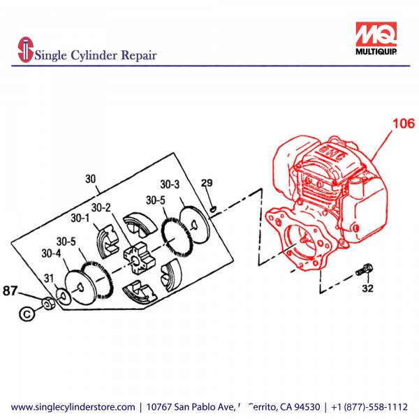 Multiquip 912210020 Engine, GX100KRBN, MT65