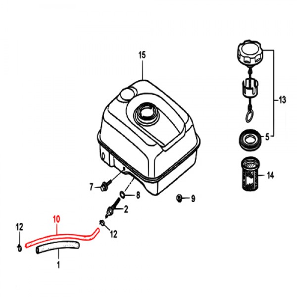 Multiquip 91424Z4F802 Tube, Fuel 4.5x140 (FKM) GX120UT3 (PX2)