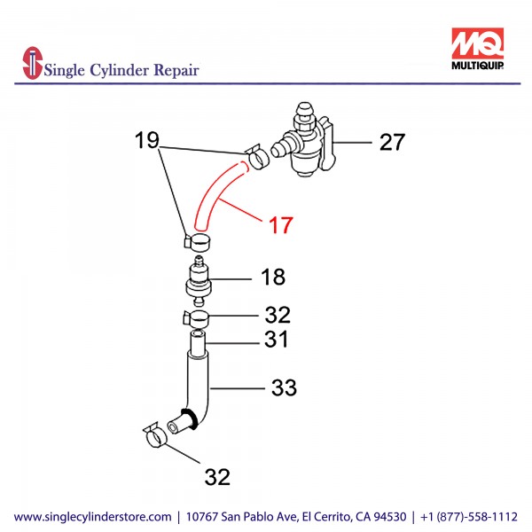 Multiquip 91434Z4E812 Hose Fuel 5.5x11.5x80