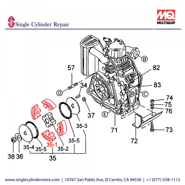 Multiquip 943020060 Shoe Clutch (Sold 1ea) MT76,86D