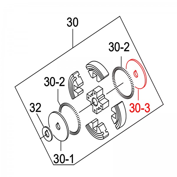 Multiquip 943060100 Guide Clutch Eng Side MTD