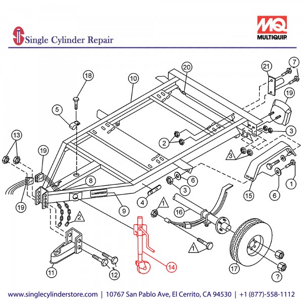 Multiquip 9504 JACK, SIDEWIND, 800 LB, WHEEL, RING MT	