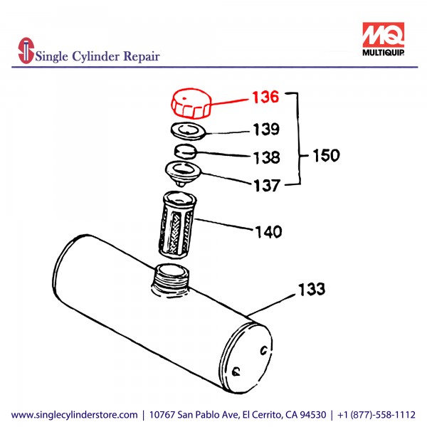 Multiquip 953404280 Cap Tank MT70,80G,120LA/N SEE NOTES