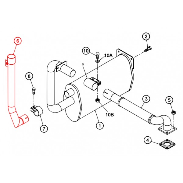 Multiquip A5334101304 Tail pipe, DCA6SPX4F (JP)