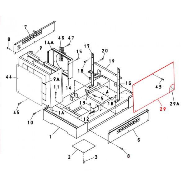 Multiquip A5454100304 Side Panel, DA7000SSA3 (Jp)