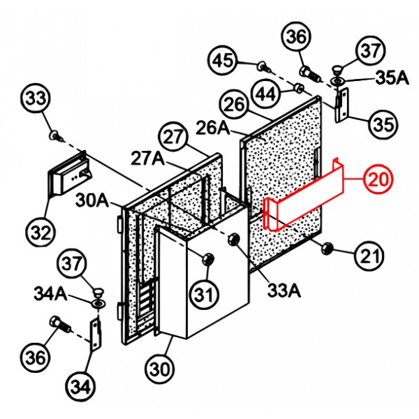 Multiquip A5454600103 Door Pocket, DCA6SPX4F