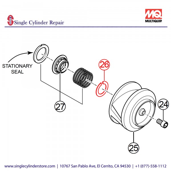 Multiquip APRD24145 Shim Mechanical Seal