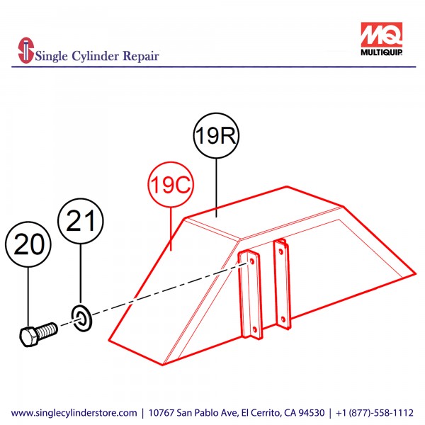 Multiquip APRD27819C Fender, Single, Curbside