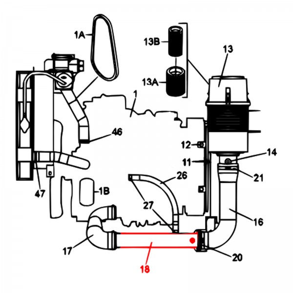 Multiquip E2374000603 Air Cleaner Pipe (KY)