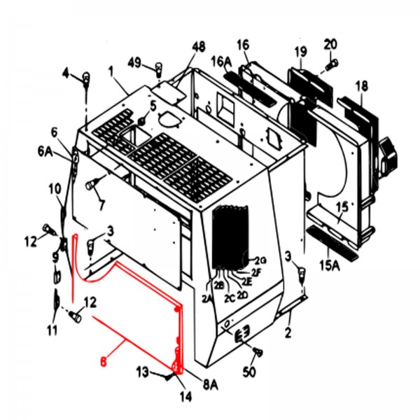 Multiquip E2424200403 Front Cover (Tool Box) DIS185SSI4F