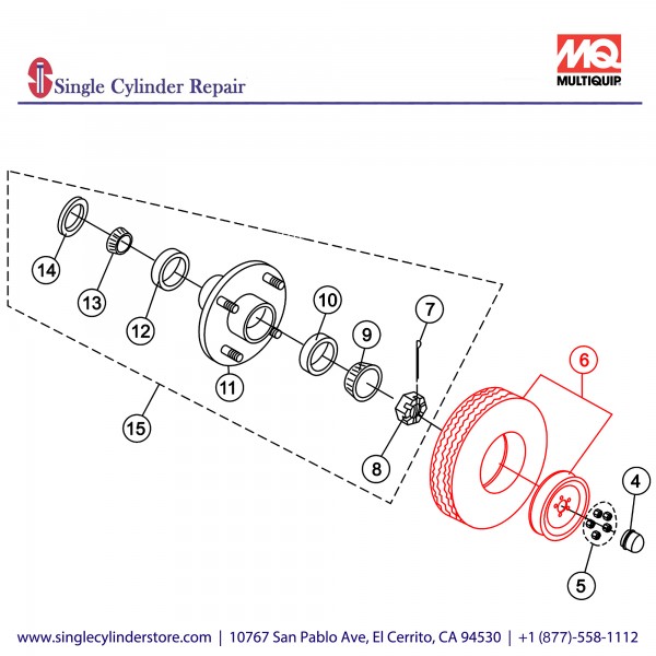 Multiquip EE45318 Wheel Assy, ST175/80 D13,Load Rate "C"