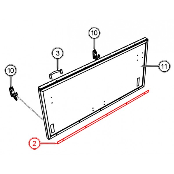 Multiquip EE58419 Strip,Rubber Flap,Studio Bus Door,Alum.