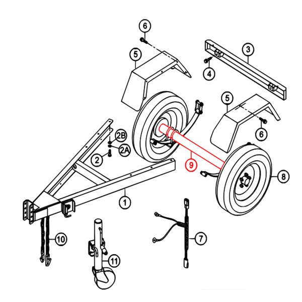 Multiquip EE58462DEX Axle Sprg Asm, 3500# Dexter DIS185S