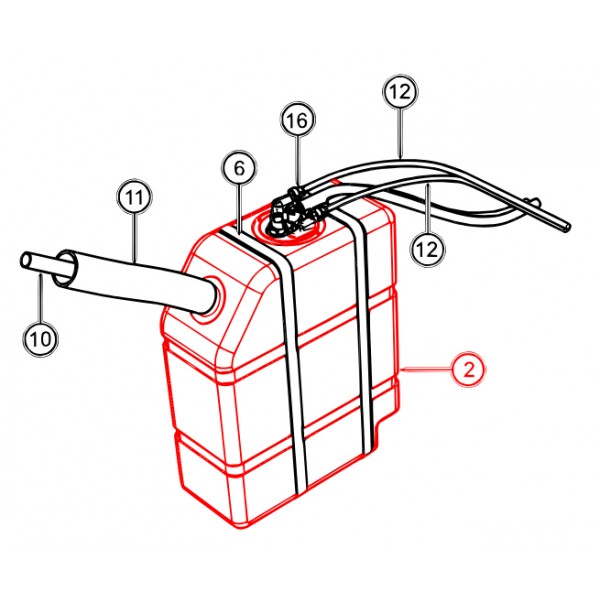 Multiquip EE61340 Tank Assy, 10 Gal. DEF,Shaw GEN6 Series