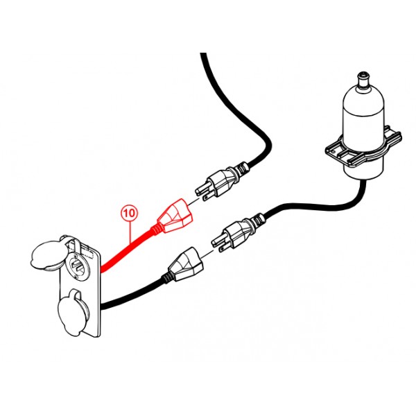 Multiquip EE62076 Inlet Rec. & Cord,NEMA 5-15P,15 Amp,125V