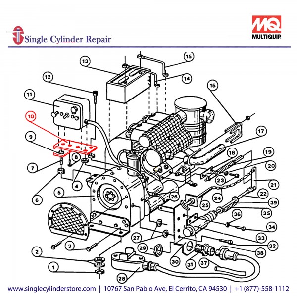 Multiquip EM14602 BRACKET CONTROL BOX