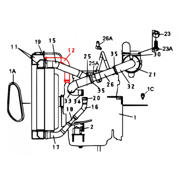 Multiquip M1311500603 Radiator Hose Upper Denyo