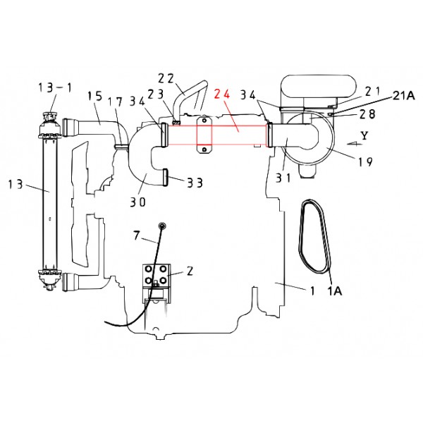 Multiquip M1374000003 SER#REQ Air Cleaner Pipe (min 5)