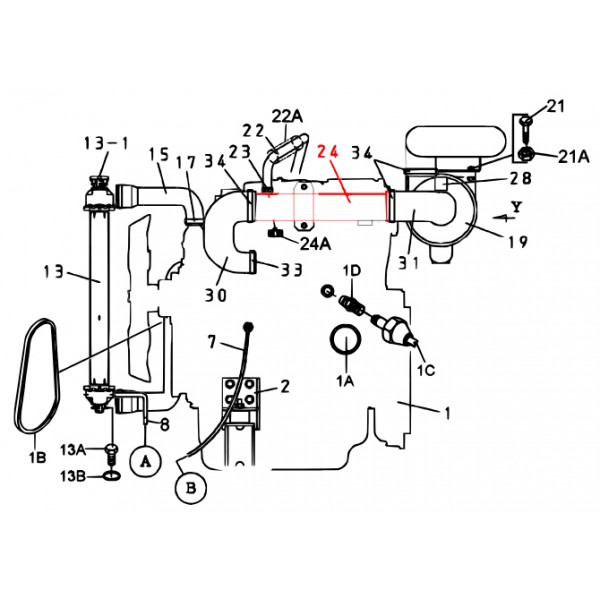 Multiquip M1374000013 Air Cleaner Pipe