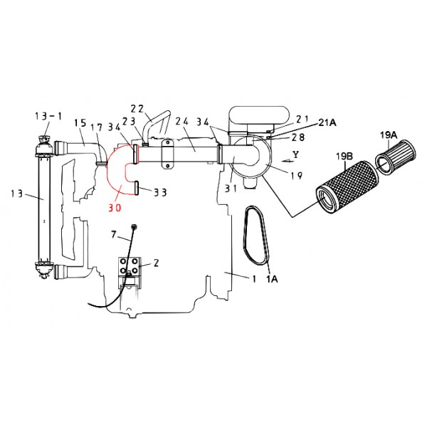 Multiquip M1374100303 Air Cleaner Hose Denyo