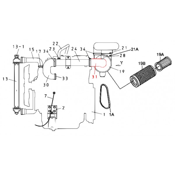 Multiquip M1374100403 Air Cleaner Hose Denyo