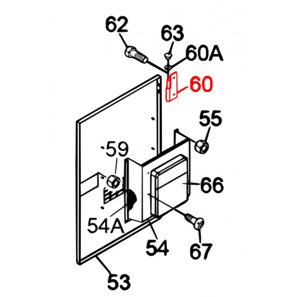 Multiquip M9110100204 Hinge Male (L) (Parent #)