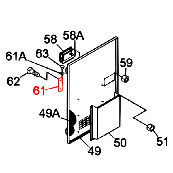 Multiquip M9110100304 Hinge Male (R) (Parent #)