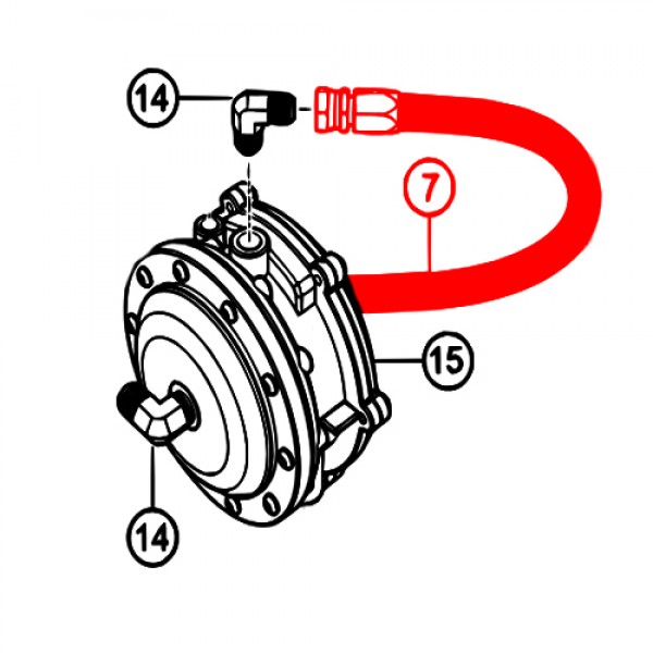 Multiquip PS150012 High pressure hose - 14in O/L